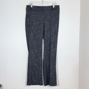 LOFT Womens Marisa Trouser Pants Size 6 Black Tweed Bootcut Career Y2K Office